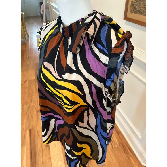 Who What Wear Animal Print Side Tie Top - Women's XL - Picture 3 of 7